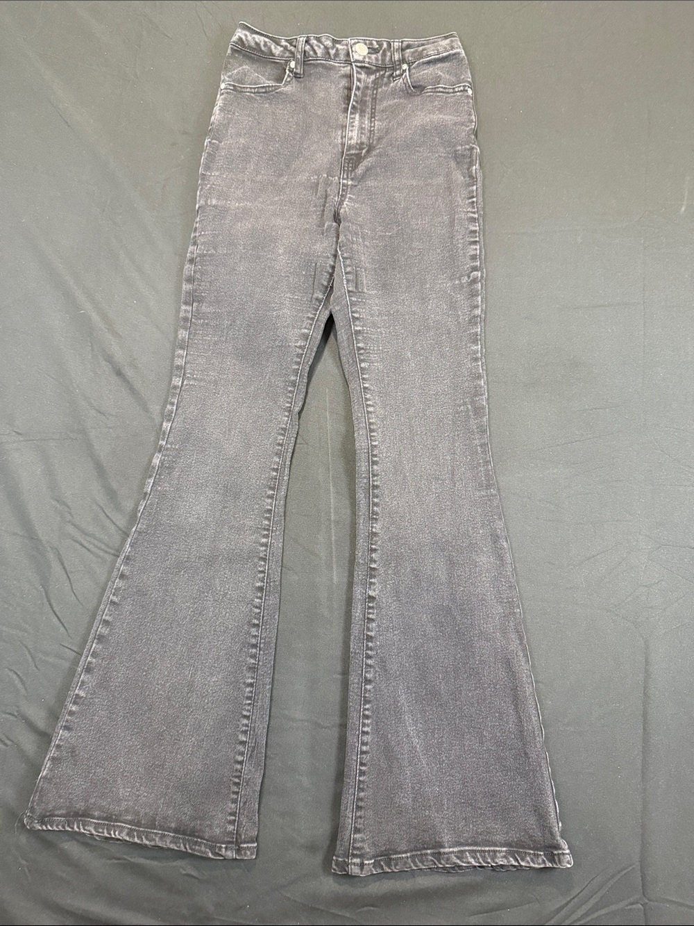 refuge Washed Black High-Rise Flare Jeans Size 5 Grunge Stretch